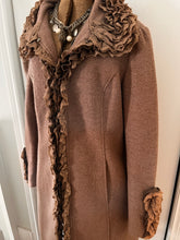 Load image into Gallery viewer, Gilani Lace-Detailed Wool-Blend Light-Weight Coat (Size 14)