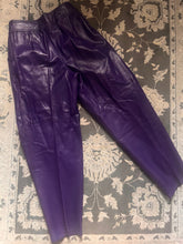 Load image into Gallery viewer, Vintage 1980's Purple Leather Lined Pants (Size 12)
