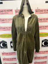 Load image into Gallery viewer, Embroidered Emblem Velour Jacket (Size M)