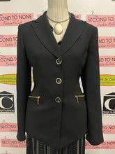 Load image into Gallery viewer, Kasper Black & Gold Blazer (Size 10)