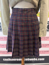 Load image into Gallery viewer, Burgundy Pleated Plaid Skirt (Size S)
