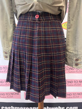 Load image into Gallery viewer, Burgundy Pleated Plaid Skirt (Size S)
