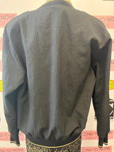 Load image into Gallery viewer, Vintage Gold-Trimmed Black Bomber Jacket (Size S)