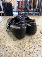 Load image into Gallery viewer, Vintage Black Leather Reebok Classic Silver Running Shoes (Size 9.5, fit small)
