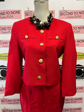 Load image into Gallery viewer, Vintage Eaton’s Cherry Red Wool Skirt & Jacket Set (Size MP)