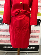 Load image into Gallery viewer, Vintage Eaton’s Cherry Red Wool Skirt & Jacket Set (Size MP)