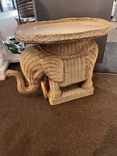 Load image into Gallery viewer, Vintage Wicker Elephant Tray Table