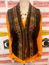 Load image into Gallery viewer, Vintage Mustard Button-Front Blouse (Size 14)