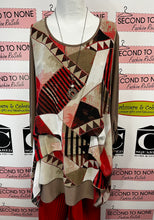 Load image into Gallery viewer, Artex Abstract Print Ruched Front Top (Size XL)