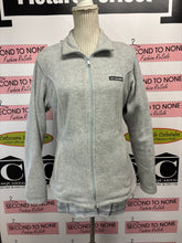 Cargar imagen en el visor de la galería, Columbia Grey Fuzzy Zip Up Sweater (Size M)