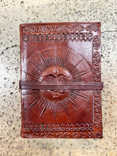 Load image into Gallery viewer, Small Sun Leather Tie Journal
