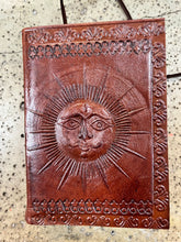 Load image into Gallery viewer, Small Sun Leather Tie Journal