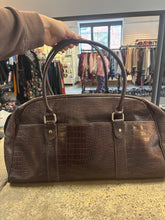 Load image into Gallery viewer, Vintage Bath & Body Works Faux Alligator Duffle Bag