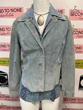 Load image into Gallery viewer, Danier Powder Blue Leather Jacket (Size XS)