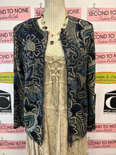 Charger l'image dans la galerie, TanJay Fashions Blue & Green Paisley Jacket (Size Petite M)