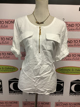 Load image into Gallery viewer, Ellen Tracy 1/4 Zip White Top (Size M)