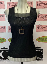Cargar imagen en el visor de la galería, J. Janet Top de encaje negro (M)