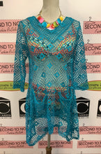 Cargar imagen en el visor de la galería, Creations Blue Mesh Coverup (Size M)