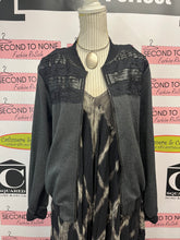 Cargar imagen en el visor de la galería, Red Coral Leather & Lace Zip Sweater (Size XXL)