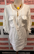 Charger l'image dans la galerie, Ellen Tracy White 100% Linen Tunic (Size 1X)