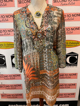 Load image into Gallery viewer, NWT Bling & Beaded Sheer Print Tunic (Size S)