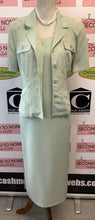 Load image into Gallery viewer, Vintage Leslie Belle Sage Green 2 Pc Dress Set (Size Petite 12)