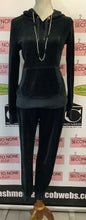 Load image into Gallery viewer, Black Velour 2 PC Pant & Sweater Set (Size S)