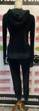 Load image into Gallery viewer, Black Velour 2 PC Pant & Sweater Set (Size S)