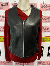 Charger l'image dans la galerie, Leather Biker Zip Vest (Size S)