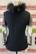 Cargar imagen en el visor de la galería, Chaleco cardi de punto con ribetes de piel sintética (M/L)