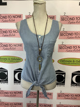 Load image into Gallery viewer, Made in Italy Linen Front Knot Tank (Size S/M)