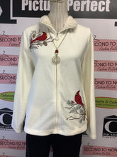 Cargar imagen en el visor de la galería, Winter Cardinal Zip Up Sweater (Size L)