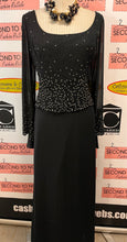 Load image into Gallery viewer, Vintage Black Beaded Long Sleeve Gown (Size 16)