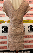 Cargar imagen en el visor de la galería, Jessica Soft Brown Lace & Sequin Dress (Size 14)