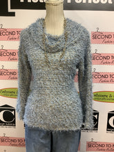Load image into Gallery viewer, Cartise Fuzzy Blue Cowl Neck (Size S)