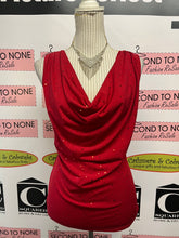 Load image into Gallery viewer, Vintage Pretty Woman Sparkly Red Top & Cardigan Set (Size S)