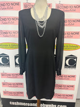 Charger l'image dans la galerie, Liz Claiborne Sheer Sleeve Little Black Dress (Size 10)