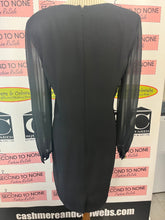 Charger l'image dans la galerie, Liz Claiborne Sheer Sleeve Little Black Dress (Size 10)