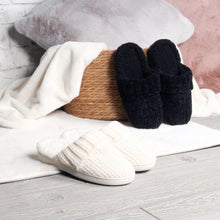 Charger l'image dans la galerie, Chenille Lounge Slippers (Ivory & Charcoal)