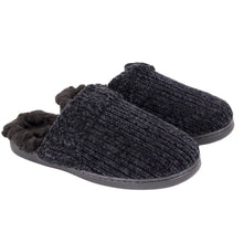Charger l'image dans la galerie, Chenille Lounge Slippers (Ivory & Charcoal)