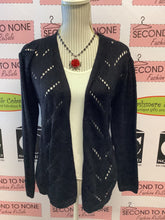 Charger l'image dans la galerie, Cardigan en tricot noir (taille M)