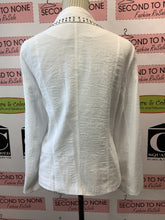 Load image into Gallery viewer, White Studded Linen Blend Biker Jacket
