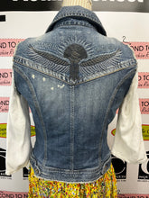 Load image into Gallery viewer, Guess Embroidered Eagle Back Denim Vest (Size L)
