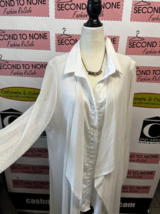 Penningtons White Cardigan (Size 1X)