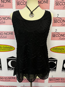 Black Beaded Tank (Size M)