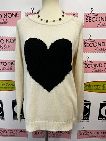 Cotton Heart Sweater (Size M)