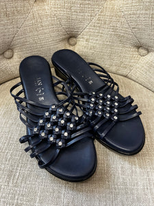 Italian Navy Strappy Sandals (Size 9)