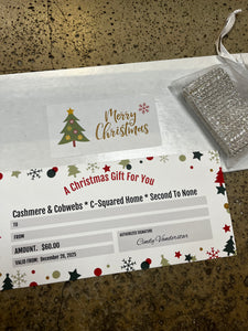 Chèque-cadeau promotionnel de Noël (2 dénominations disponibles)