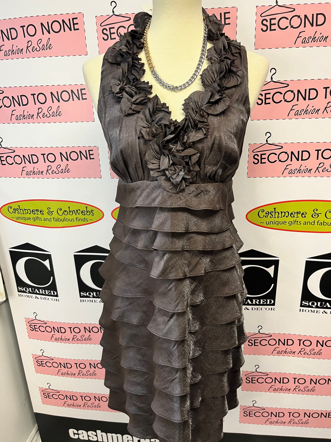 London Times Ruffle Dress (Size 12P)