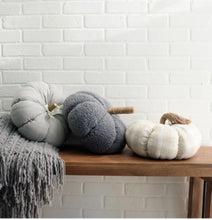Load image into Gallery viewer, Sherpa Grey Pumpkin Cushion
